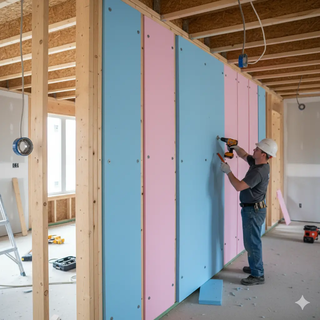 Professional installing form board insulation